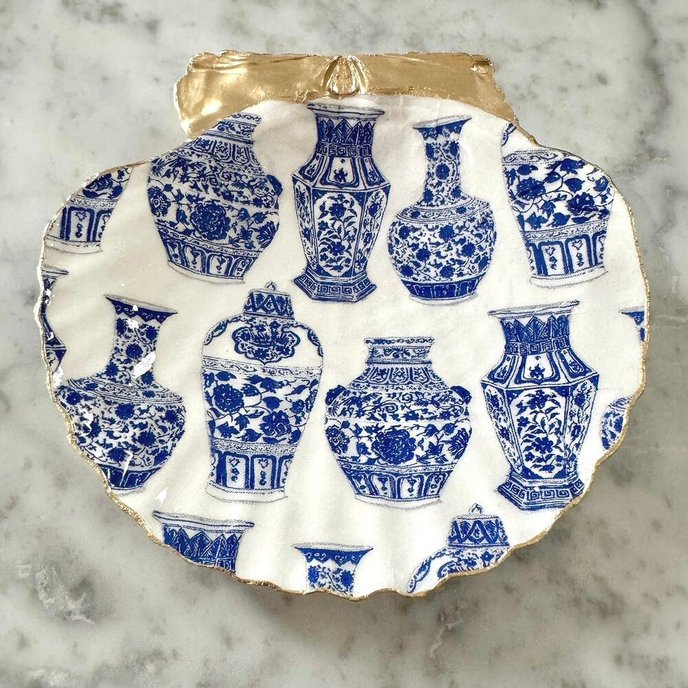 Chinoiserie Blue Vase & Ginger Jar Trinket Dish & Ring Holder I Vintage Gift - Picture 4 of 5
